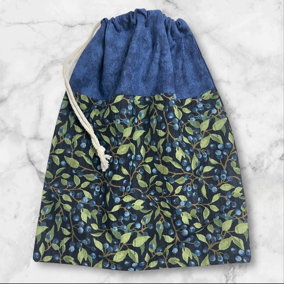 Blueberry Natural Linen Bread Bag, Reusable Sourdough Bread Keeper, Baker Gift - Picture 4 of 4